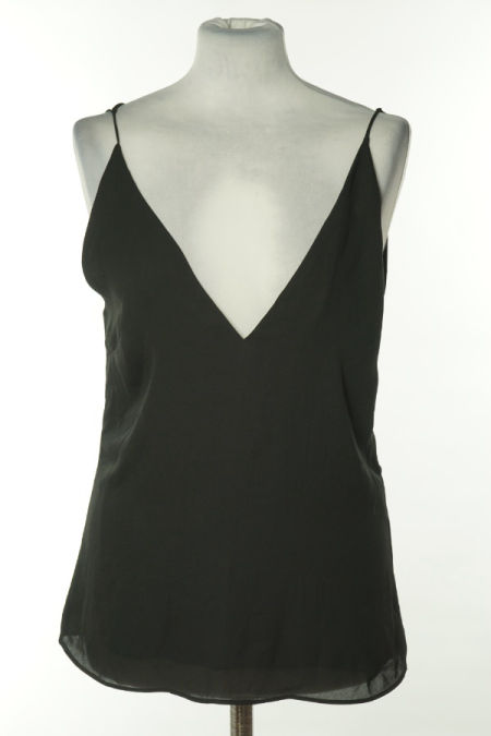 Bluzka czarna na cienkich ramiączkach, H&M