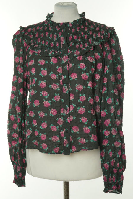 Koszula czarna w różowe wzory, ZARA