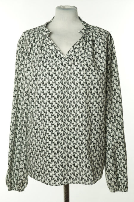 Bluzka biało-czarna wzorzysta