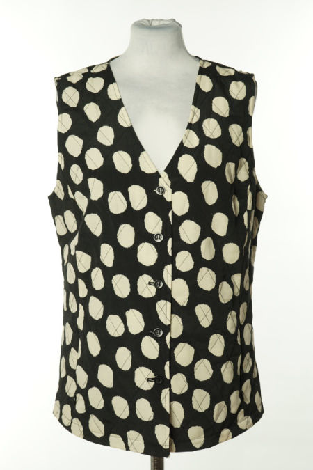 Kamizelka czarna z kremowe koła