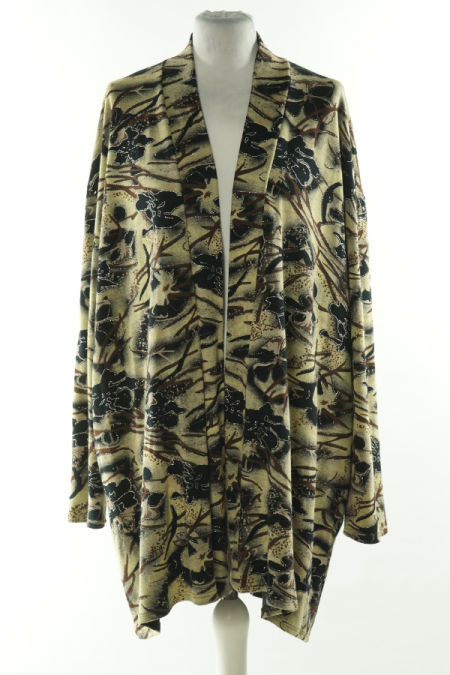 Narzutka beżowa w czarno-brązowe kwiaty