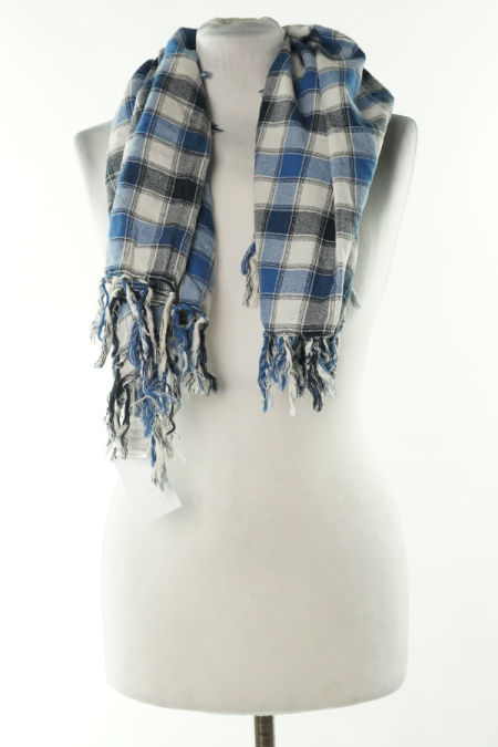 Chusta kraciasta niebiesko - biała