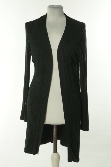 Narzutka czarna prążkowana sweterkowa, PRIMARK