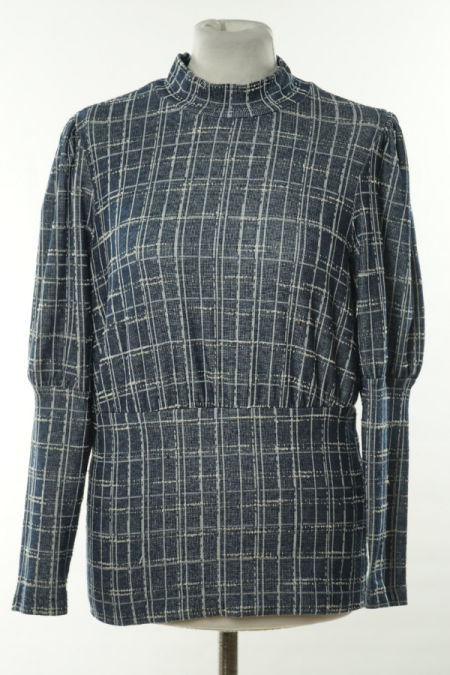 Bluzka granatowa w białą kratkę