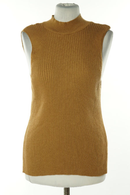 Bluzka sweterkowa karmelowa prążkowana