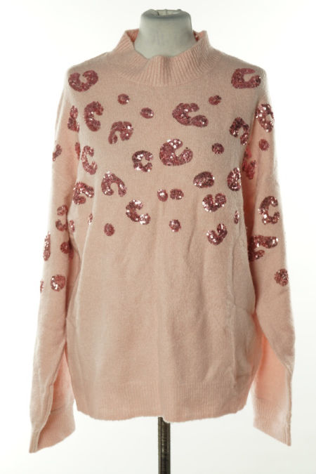 Sweter różowy z cekinami