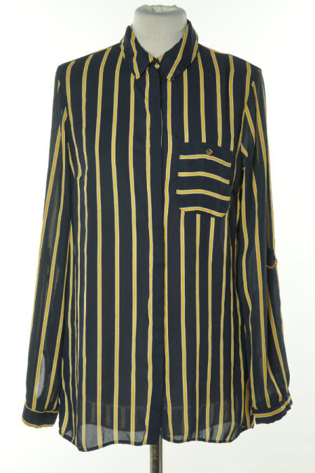 Koszula granatowa w żółte paski