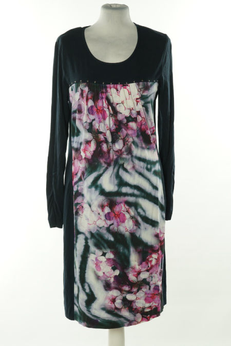 Sukienka granatowa w kwiaty