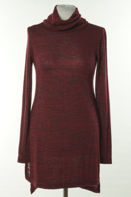 Sukienka sweterkowa bordowa melanż