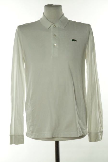 Bluzka biała z kołnierzykiem, LACOSTE