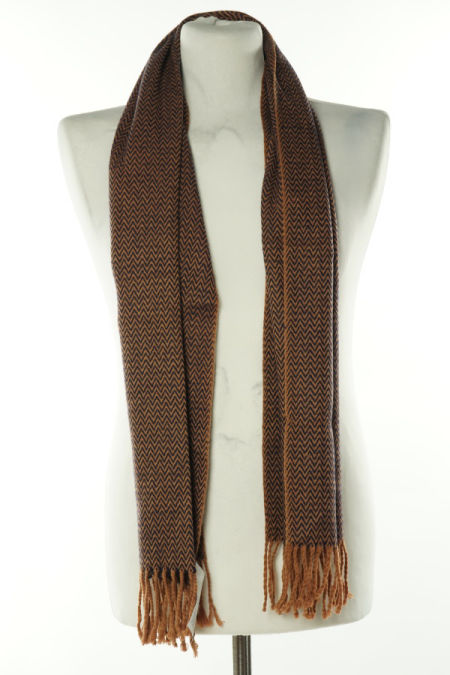 Szalik karmelowo-granatowy