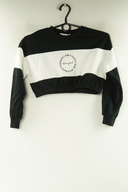 Bluza cienka czarno-biała