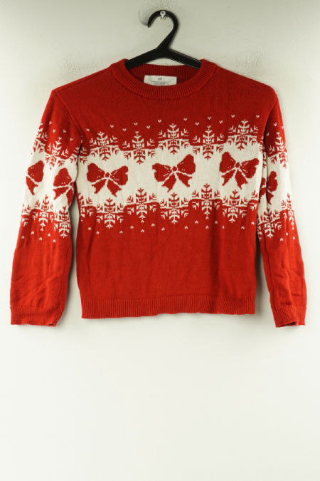 Sweter czerwono-kremowy świąteczny =
