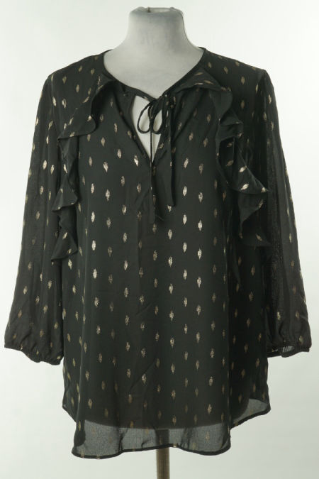 Bluzka czarna z złote mazaje 