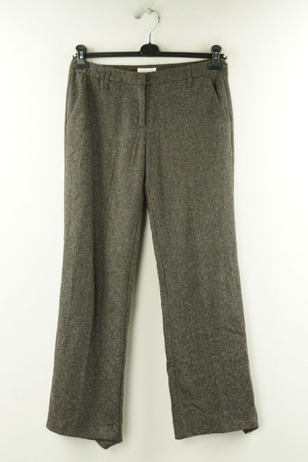 Spodnie brązowe z wełną (46%) i jedwabiem10%)