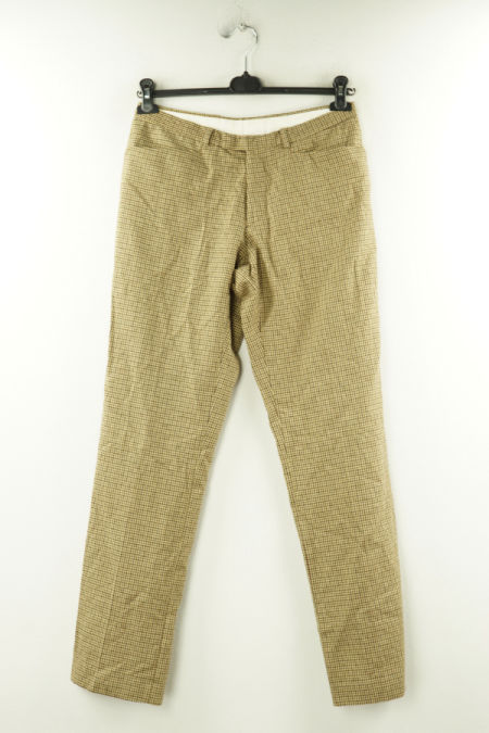 Spodnie beżowe kratka, w składzie wełna (45%)