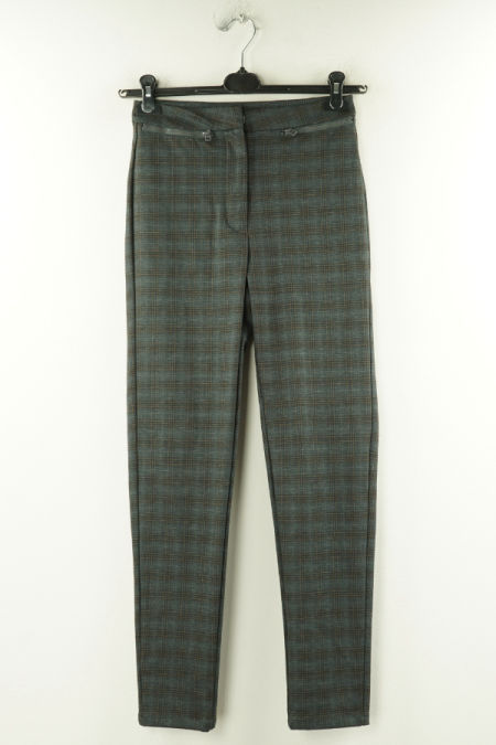 Spodnie szare kraciaste