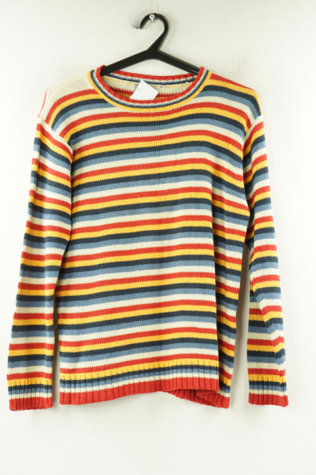 Sweter w kolorowe paski