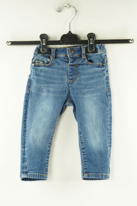 Spodnie niebieskie jeansowe z regulacją w pasie