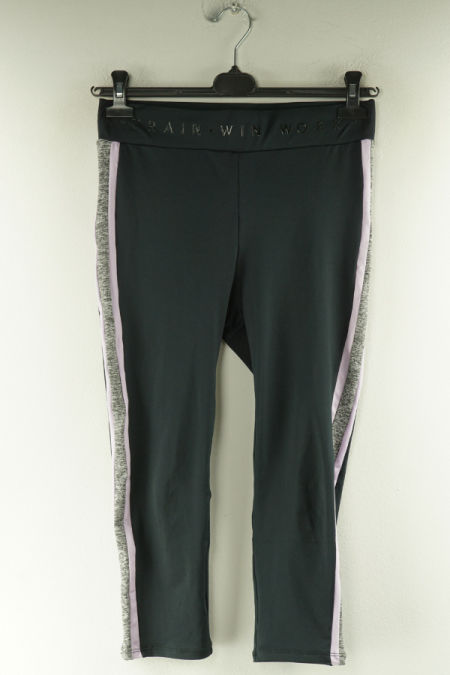 Legginsy 3/4 czarne z paskami po bokach