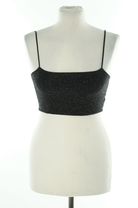 Top czarny z ze srebrną nitką