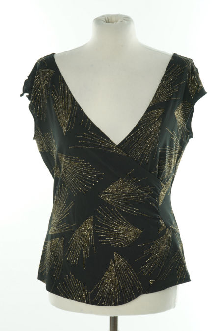 Bluzka czarna ze złotą nitką